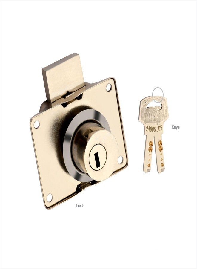 دوق قفل خزانة DUKE بمفاتيح نحاسية فائقة، 23 مم، طلاء كروم، قوي ومتين، MP-51 | عبوة من 10 قطع | - Image 4